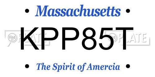 KPP85T Massachusetts License Plate