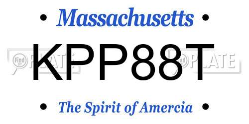 KPP88T Massachusetts License Plate
