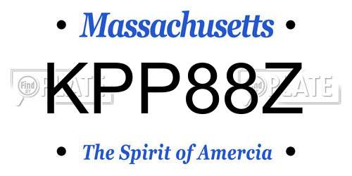 KPP88Z Massachusetts License Plate