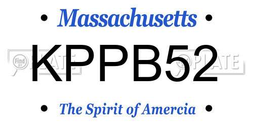 KPPB52 Massachusetts License Plate