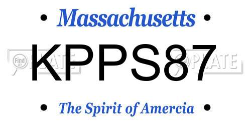 KPPS87 Massachusetts License Plate