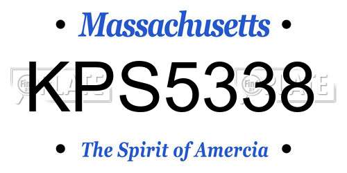 KPS5338 Massachusetts License Plate