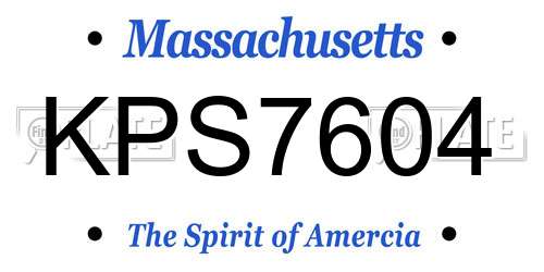 KPS7604 Massachusetts License Plate