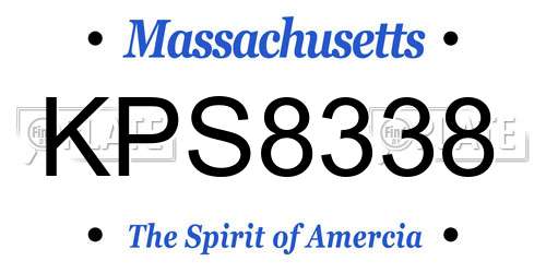KPS8338 Massachusetts License Plate