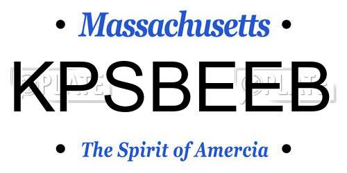 KPSBEEB Massachusetts License Plate