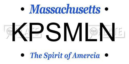 KPSMLN Massachusetts License Plate