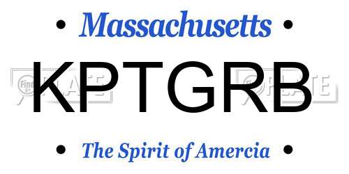 KPTGRB Massachusetts License Plate