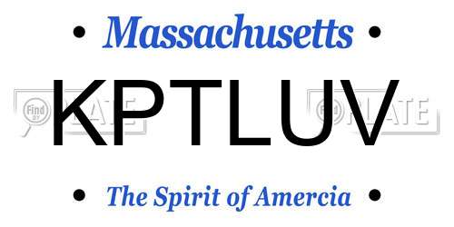KPTLUV Massachusetts License Plate