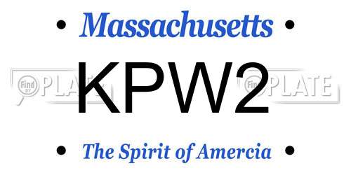 KPW2 Massachusetts License Plate