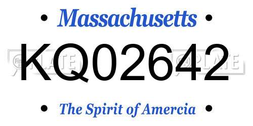 KQ02642 Massachusetts License Plate