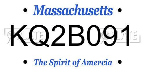 KQ2B091 Massachusetts License Plate