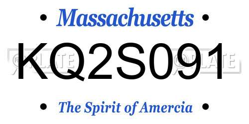 KQ2S091 Massachusetts License Plate