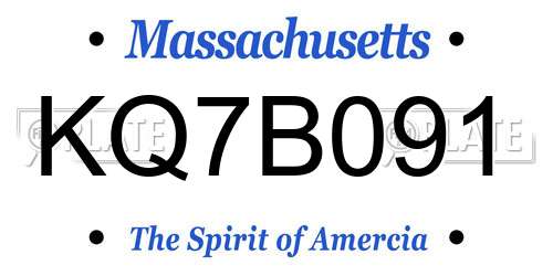 KQ7B091 Massachusetts License Plate