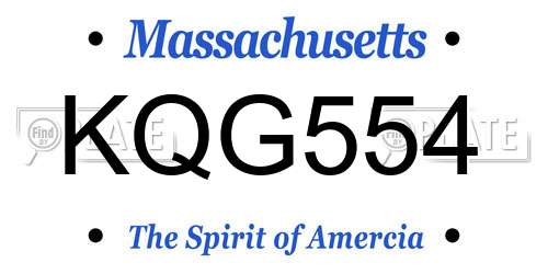 KQG554 Massachusetts License Plate
