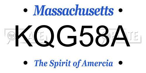 KQG58A Massachusetts License Plate