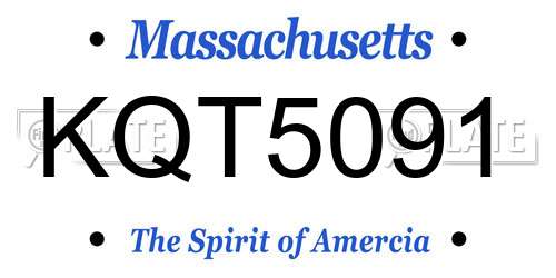 KQT5091 Massachusetts License Plate