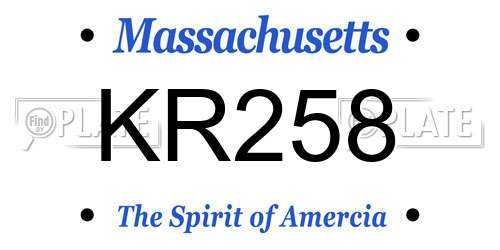 KR258 Massachusetts License Plate