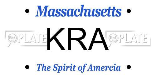 KRA Massachusetts License Plate