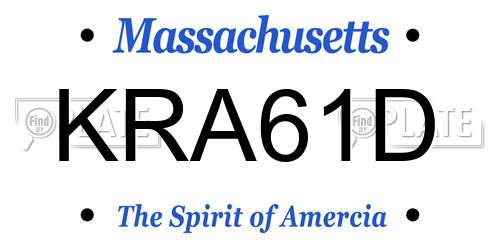 KRA61D Massachusetts License Plate
