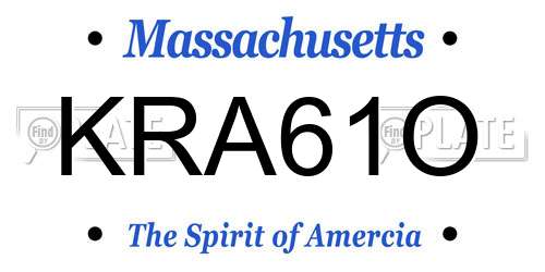 KRA61O Massachusetts License Plate