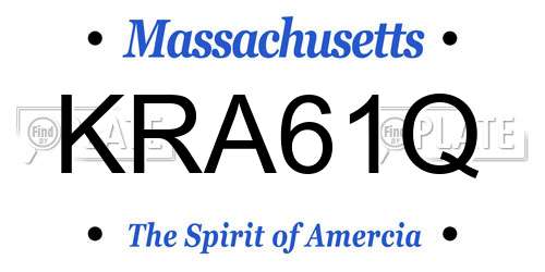 KRA61Q Massachusetts License Plate