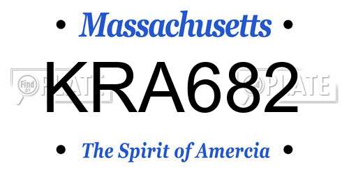 KRA682 Massachusetts License Plate