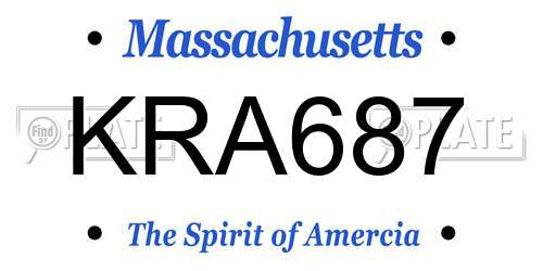 KRA687 Massachusetts License Plate