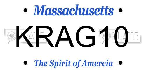 KRAG10 Massachusetts License Plate
