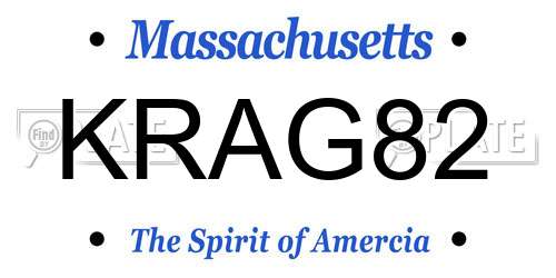 KRAG82 Massachusetts License Plate