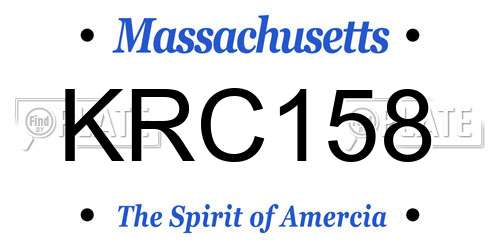 KRC158 Massachusetts License Plate