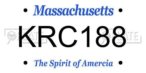 KRC188 Massachusetts License Plate