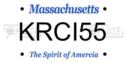 KRCI55 Massachusetts License Plate