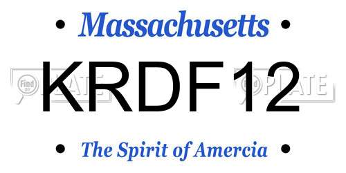 KRDF12 Massachusetts License Plate