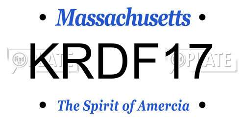 KRDF17 Massachusetts License Plate