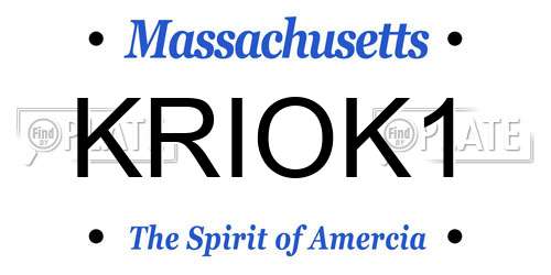 KRIOK1 Massachusetts License Plate