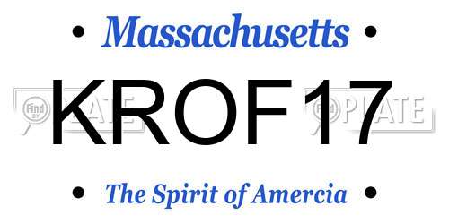 KROF17 Massachusetts License Plate