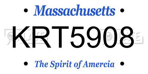 KRT5908 Massachusetts License Plate