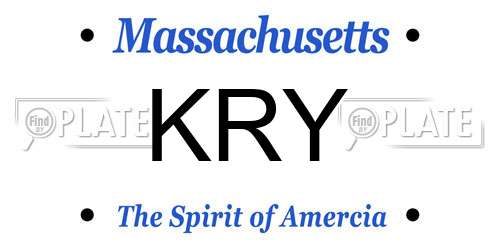 KRY Massachusetts License Plate