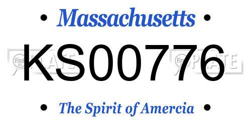 KS00776 Massachusetts License Plate