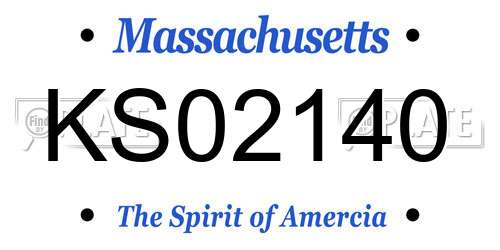 KS02140 Massachusetts License Plate