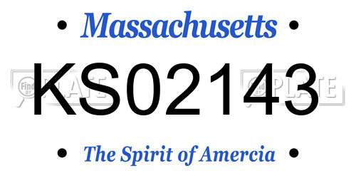 KS02143 Massachusetts License Plate