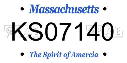 KS07140 Massachusetts License Plate