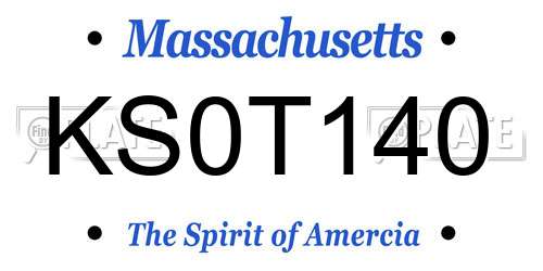 KS0T140 Massachusetts License Plate