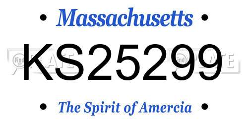 KS25299 Massachusetts License Plate