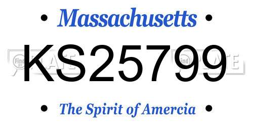 KS25799 Massachusetts License Plate