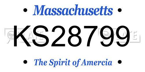 KS28799 Massachusetts License Plate