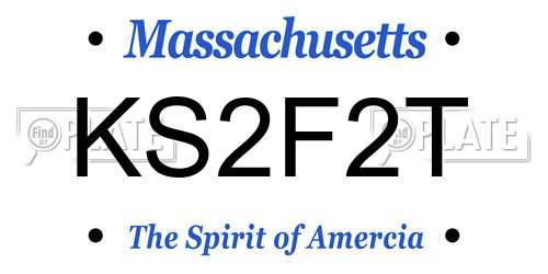 KS2F2T Massachusetts License Plate