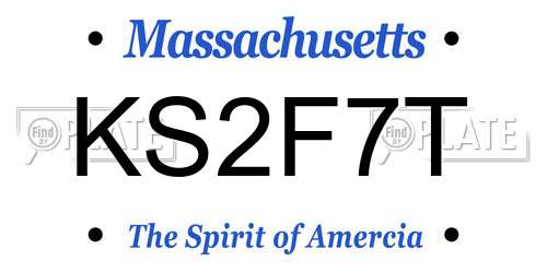 KS2F7T Massachusetts License Plate