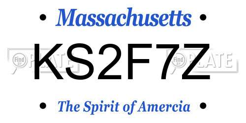 KS2F7Z Massachusetts License Plate