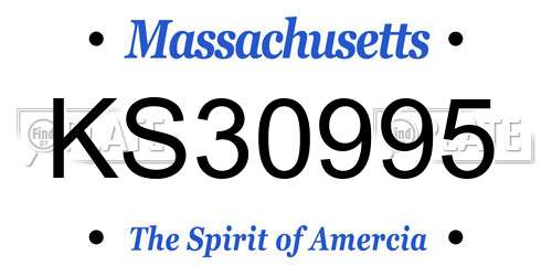 KS30995 Massachusetts License Plate